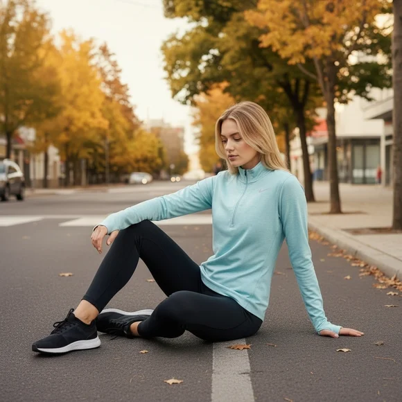 Nike Women’s Blue Dri-FIT 1/2 Zip Pullover - Size S - Performance Gear - Picture 3 of 16